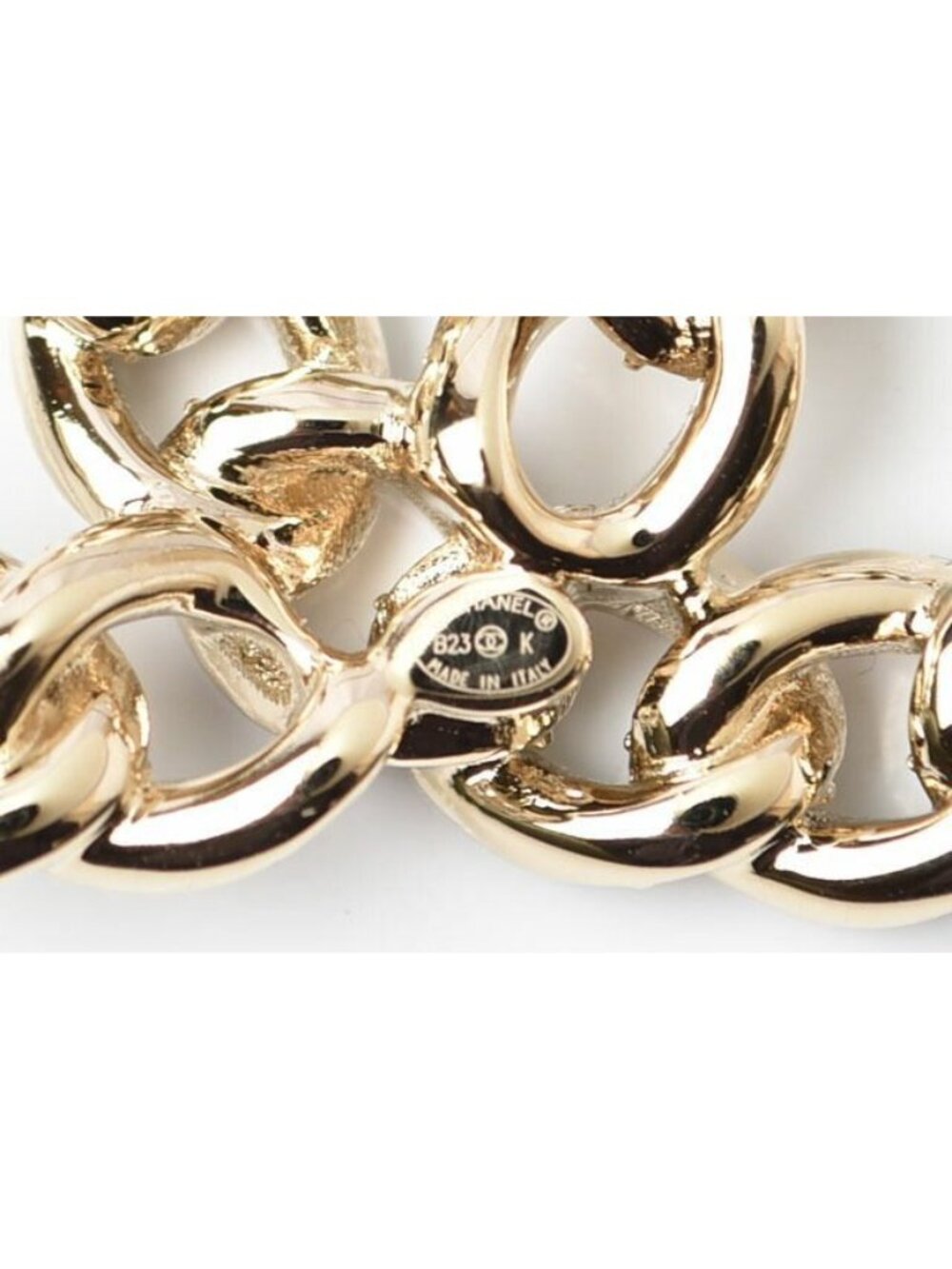 Chanel Brooch Pin Rhinestone Gold Black - Picture 5 of 6